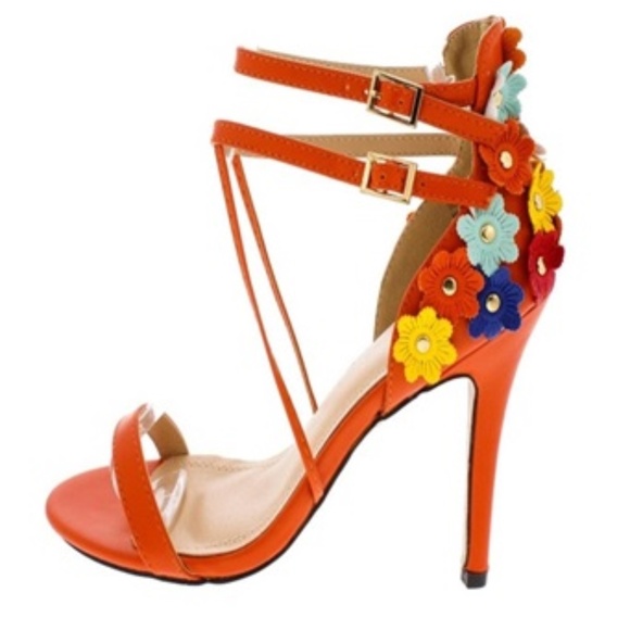 Chase + Chloe Shoes - ⭐️ 1 LEFT ⭐️ Orange Floral High Heel Sandal